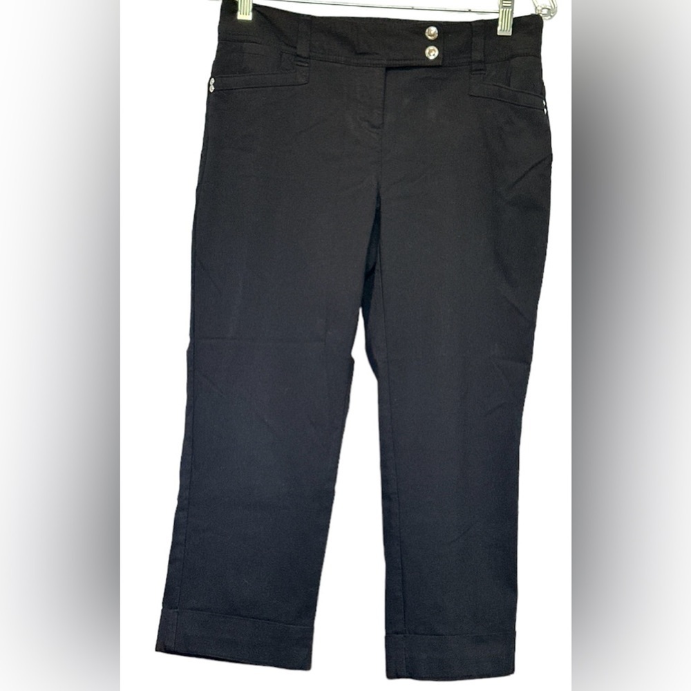 STYLE & CO WOMENS STRETCH CAPRIS BLACK SIZE 6